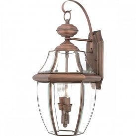 NEWBURY traditional copper garden wall lantern - large