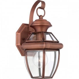 NEWBURY traditional copper garden wall lantern - small