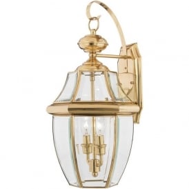 NEWBURY traditional solid brass garden wall lantern - large