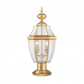 NEWBURY traditional solid brass pedestal or gate post lantern