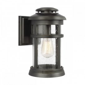 NEWPORT robust antique bronze exterior wall lantern for coastal locations - medium