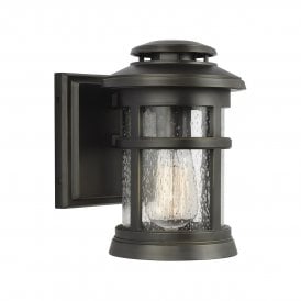 NEWPORT robust antique bronze exterior wall lantern for coastal locations - small