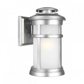 NEWPORT robust silver exterior wall lantern for coastal locations - medium