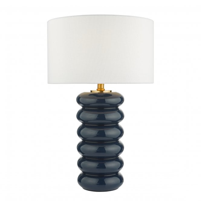 Niamh Hand Blown Glass Table Lamp in a Deep Blue