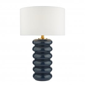 decorative blue glass table lamp 