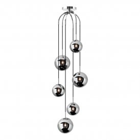 6 glass smoke chrome cluster
