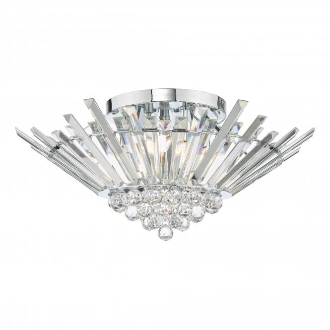 NIMBUS 5 Light Flush Polished Chrome Crystal
