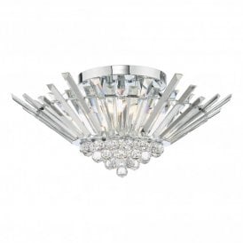 NIMBUS 5 Light Flush Polished Chrome Crystal