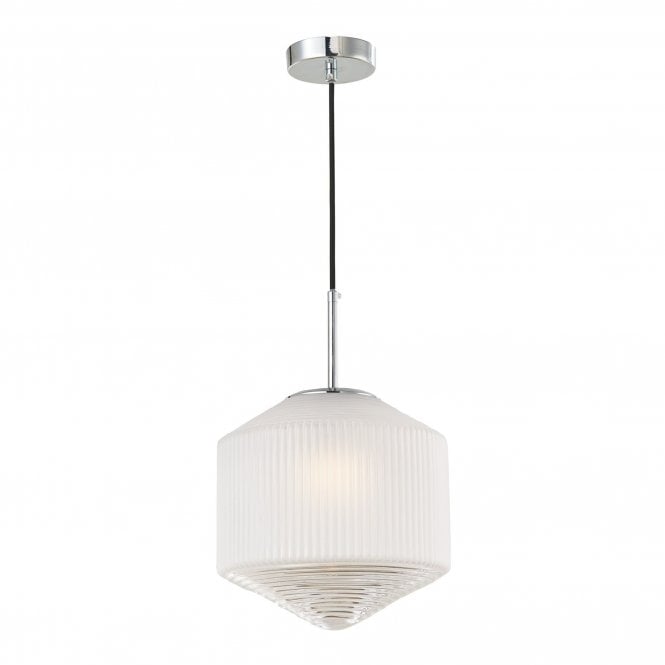 NISHA Art Deco style ceiling pendant with frosted and clear glass shade