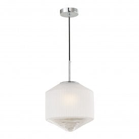 NISHA Art Deco style ceiling pendant with frosted and clear glass shade
