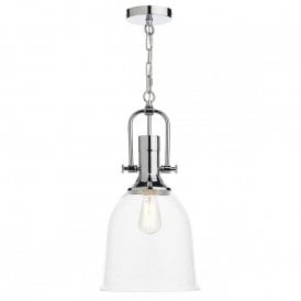 NOLAN industrial design dual mount chrome ceiling light with glass shade