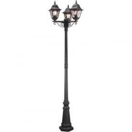 NORFOLK outdoor black lamp post with 3 lights