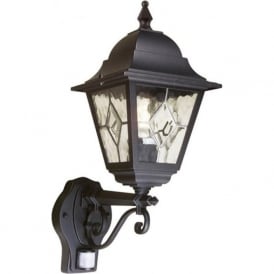 NORFOLK traditional black garden lantern with PIR security sensor