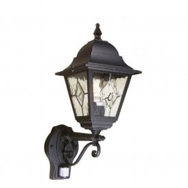 NORFOLK traditional black garden lantern with PIR security sensor