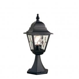 NORFOLK traditional black pedestal gate post light
