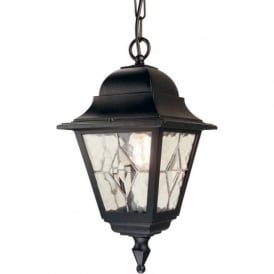 NORFOLK traditional black porch lantern hanging on chain