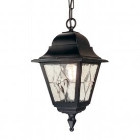 NORFOLK traditional black porch lantern hanging on chain