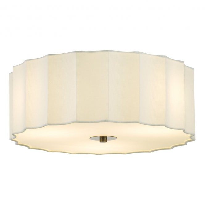 Noura Ivory 3 Light Flush Ceiling Light