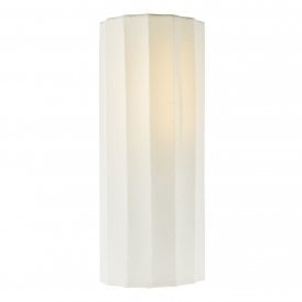 ivory linen wall sconce with decorative ripple curves