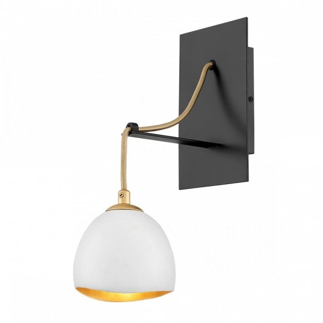 NULA 1 Light Wall Light | Chalk-White | Luxe Gold