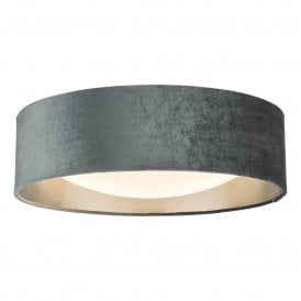 NYSA 2 Light Flush Light | Velvet Dark Grey Shade 40Cm | Medium
