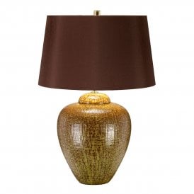 OAKLEIGH green/brown ceramic base table lamp with shade
