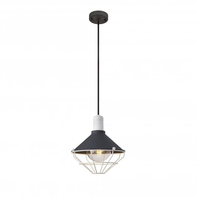 OCTOCAGE black and white indoor or outdoor ceiling pendant