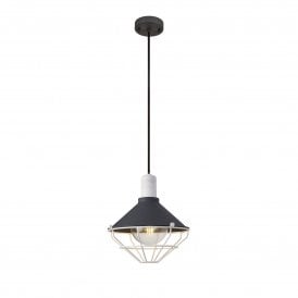 OCTOCAGE black and white indoor or outdoor ceiling pendant