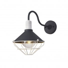 OCTOCAGE indoor or outdoor wall light in smart black and white finish - large