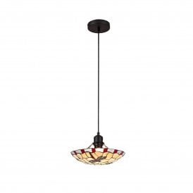 ODONA Tiffany Ceiling Pendant Light 35cm Red, Cream, Clear Crystal, Black