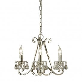 OKSANA small 3 light traditional nickel chandelier