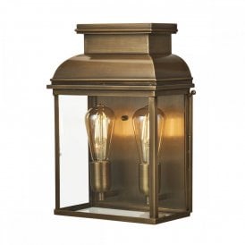 OLD BAILEY solid aged brass Georgian outdoor wall lantern - large