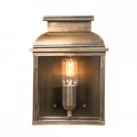 OLD BAILEY solid brass outdoor wall light with antique finish