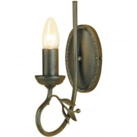 OLIVIA black gold single candle style wall light