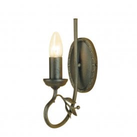 OLIVIA black gold single candle style wall light