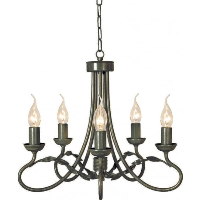 OLIVIA black gold traditional chandelier with 5 lights