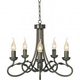 OLIVIA black gold traditional chandelier with 5 lights