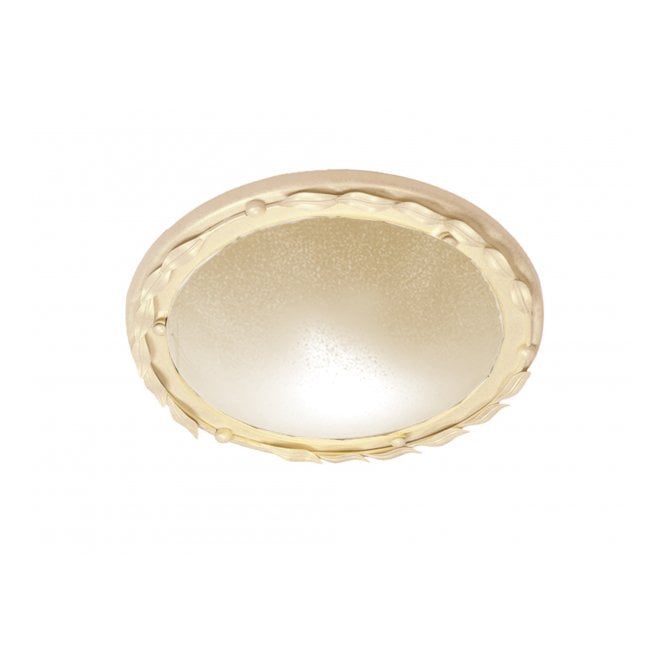 OLIVIA circular flush fitting ceiling light, ivory gold surround