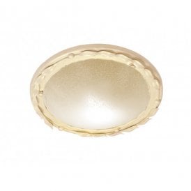 OLIVIA circular flush fitting ceiling light, ivory gold surround