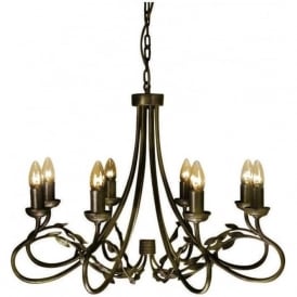 OLIVIA large 8 light traditional chandelier in black gold finish