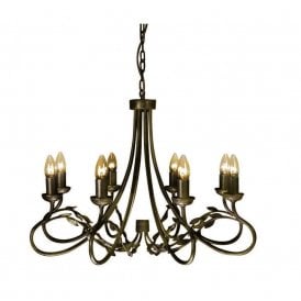 OLIVIA large 8 light traditional chandelier in black gold finish
