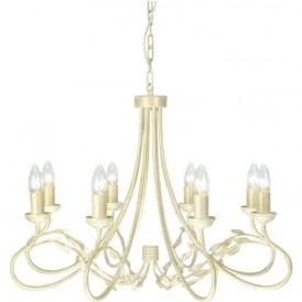 OLIVIA large 8 light traditional chandelier in ivory gold finish
