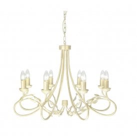 OLIVIA large 8 light traditional chandelier in ivory gold finish