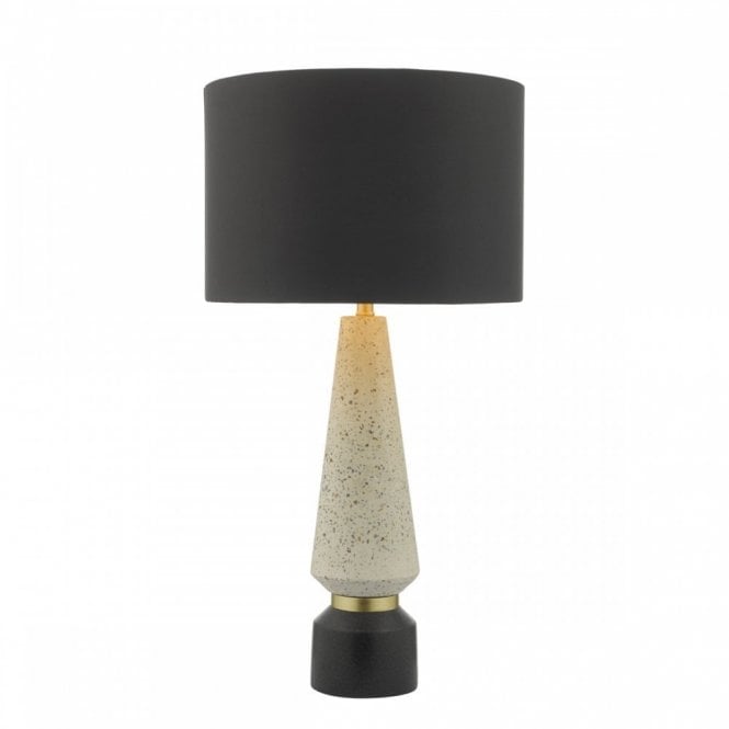 ONORA Terrazzo stone table lamp with black plinth and shade