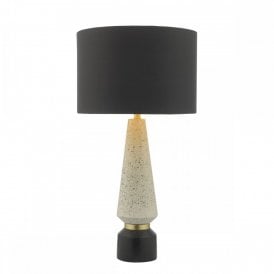 ONORA Terrazzo stone table lamp with black plinth and shade