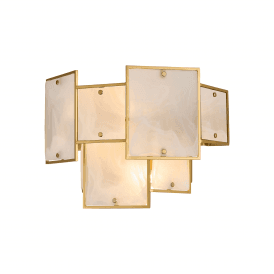 modern wall light with frosted glass alabaster decorative panels