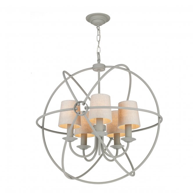 Orb 5 Light Gyroscope Ceiling Pendant in Powder Grey