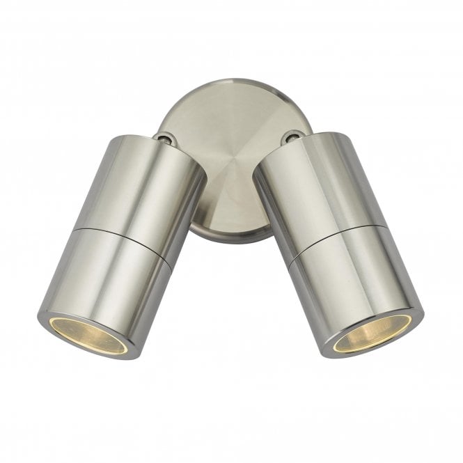ORTEGA LED outdoor wall light with twin aluminium spotlights