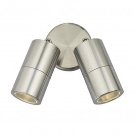 ORTEGA LED outdoor wall light with twin aluminium spotlights