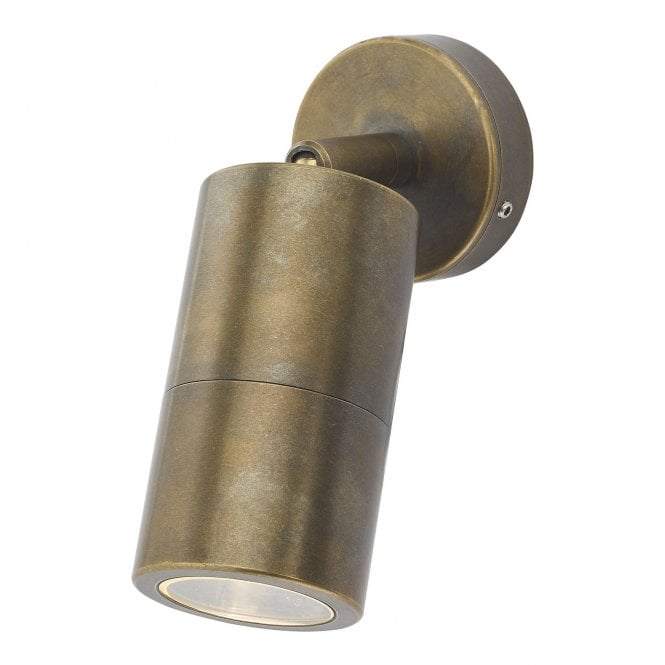 ORTEGA modern LED outdoor wall spotlight in solid natural brass